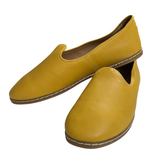Charix Artisan Crafted Mustard Yellow Leather Slip On Quiet Luxury Loafers 13 - Picture 3 of 11